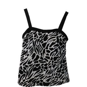 Miracle Suit Women's Tankini‎ Top 10 Black White Slimming Swim Top Beachy